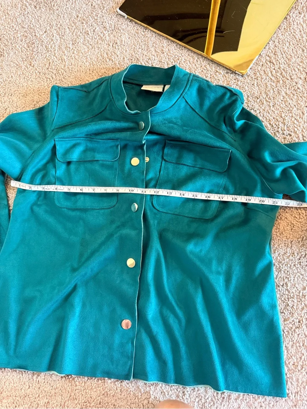 Chico's Suede Button-Front Jacket - Picture 6 of 8